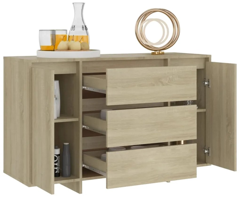 vidaXL Συρταριέρα με 3 Συρτάρια Sonoma Δρυς 120x41x75 εκ Επεξ. Ξύλο
