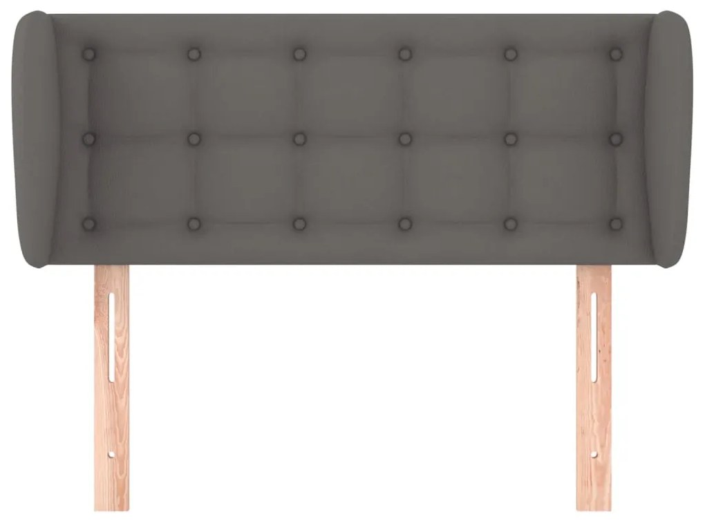 vidaXL Κεφαλάρι με Πτερύγια Γκρι 93x23x78/88 εκ. Συνθετικό Δέρμα