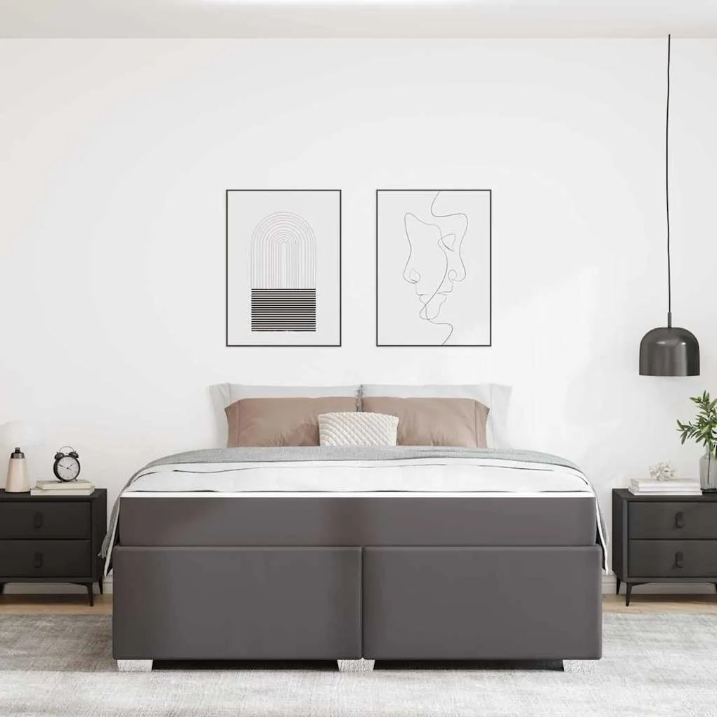 vidaXL Σκελετός Κρεβατιού Άλλο Γκρι 180 x 200 cm Τεχνητό δέρμα