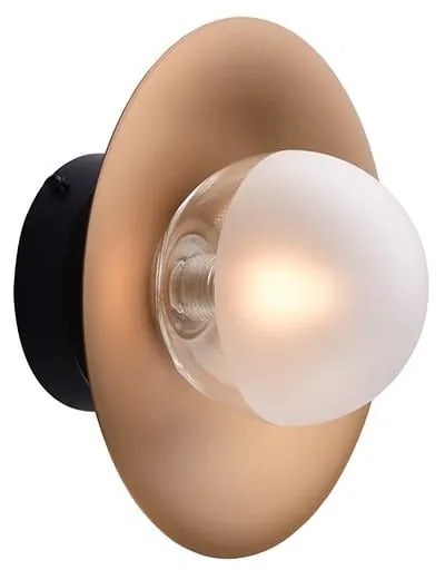Φωτιστικό Τοίχου - Απλίκα HL4321W20BB 1ΧG9 D20X15 Brass-Black Aca Decor Metal, Glass