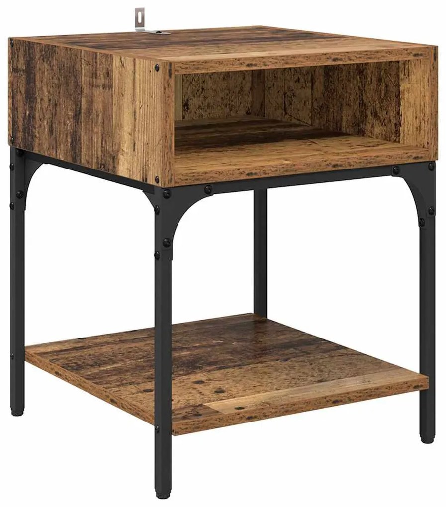 vidaXL Κομοδίνο 2 pcs Παλιό ξύλο 40 x 40 x 50 cm Επεξεργασμένο ξύλο