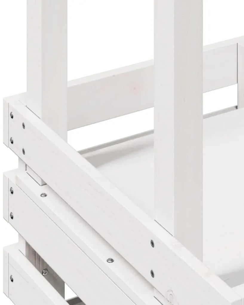 vidaXL Τραπέζι Μπαρ Κήπου με Οροφή Λευκό 112,5x57x195,5εκ. Μασίφ Πεύκο