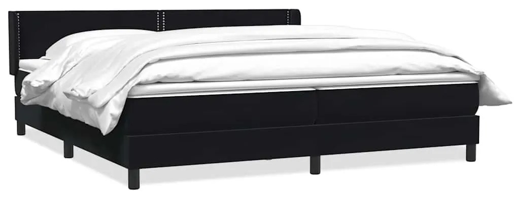 vidaXL Box Spring Κρεβάτι με στρώμα Μαύρο 200x220 cm Βελούδινο