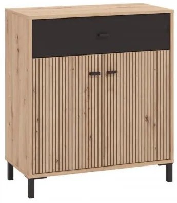 ΚΟΜΟΤΑ-ΜΠΟΥΦΕΣ Avignon 80 2K1F2V ARTISAN OAK-ΜΑΥΡΟ ΧΡΩΜΑ 80x40x90εκ 11014728