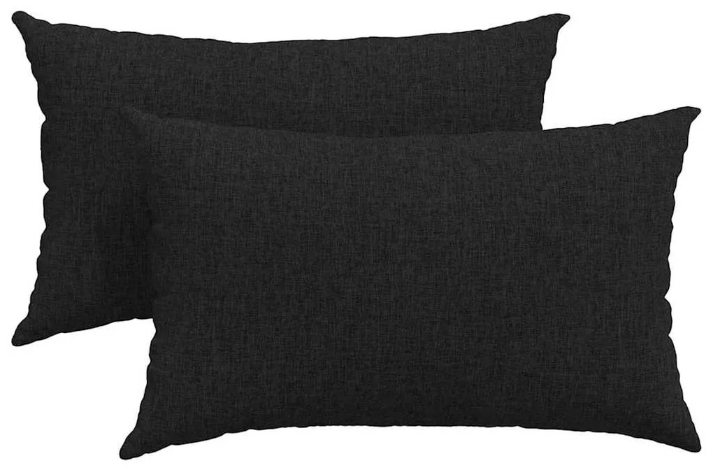 vidaXL Μαξιλάρι Καναπέ 2 pcs Μαύρο 50 x 30 cm ύφασμα