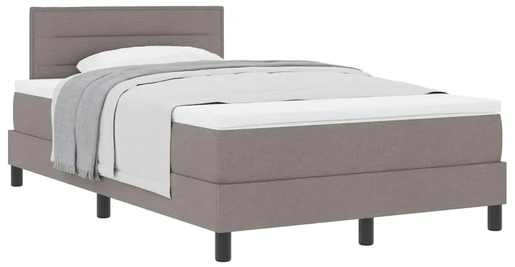 vidaXL Κρεβάτι box spring με στρώμα Taupe 120 x 190 cm ύφασμα