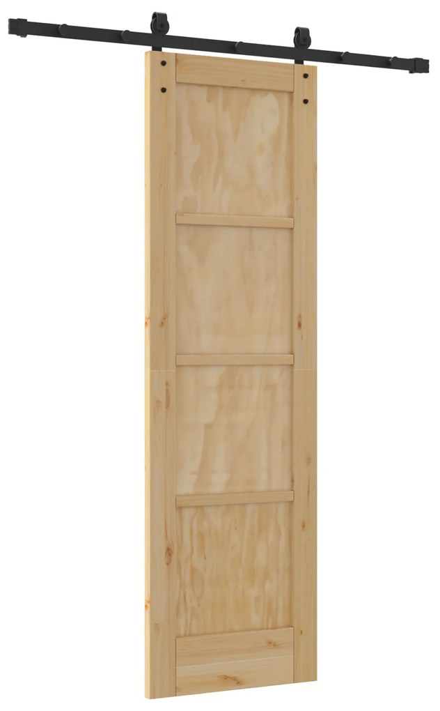 vidaXL Σύρτης Πόρτα με Σετ Υλικών 61x198.5 εκ. Στερεού Ξύλου Πεύκου
