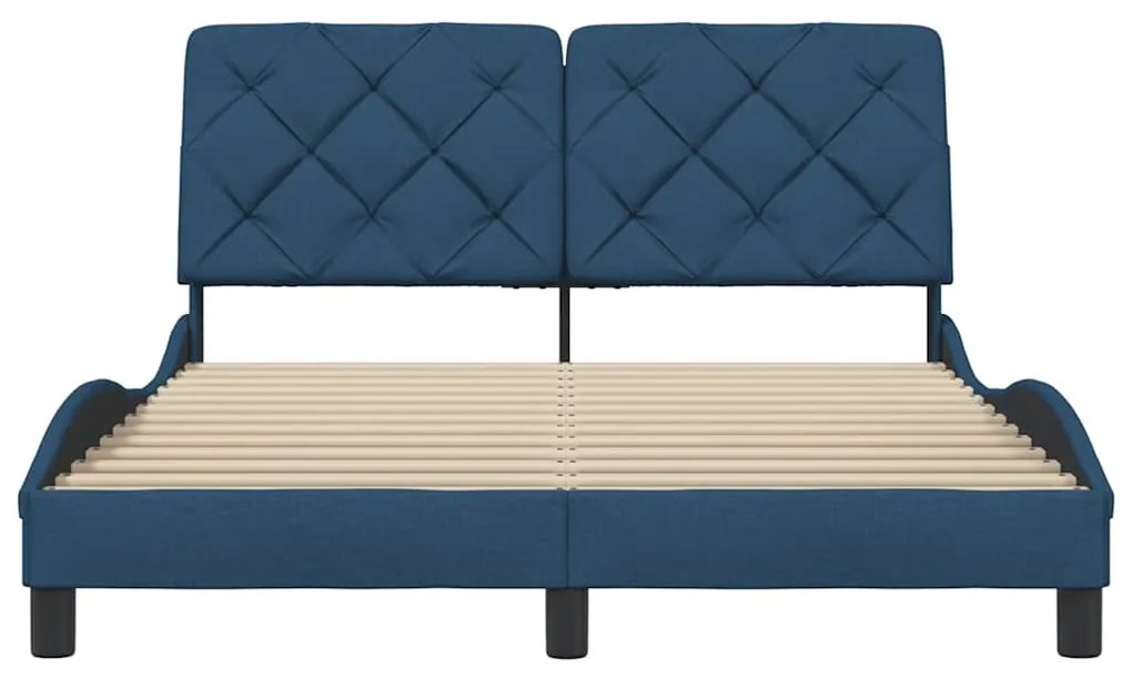vidaXL Πλαίσιο κρεβατιού χωρίς στρώμα Μπλε 120x200 cm Ύφασμα