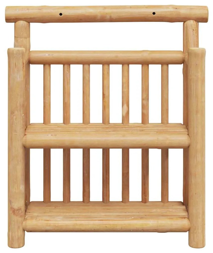 vidaXL Ράφι Τοίχου με ράφι με αποθήκευση Καφέ 40 x 13 x 44 εκ. Μπαμπού