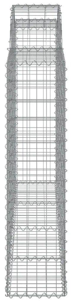 Συρματοκιβώτια Τοξωτά 5 τεμ. 200x30x120/140 εκ. Γαλβαν. Ατσάλι - Ασήμι