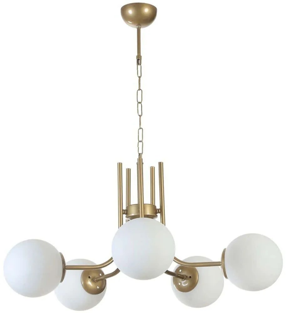 Φωτιστικό Οροφής Nevada 846STL5133 Φ65x70cm 5xE27 40W Gold-White Opviq