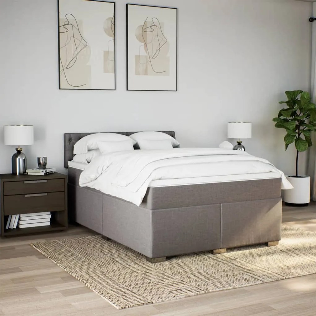 ΚΡΕΒΑΤΙ BOXSPRING ΜΕ ΣΤΡΩΜΑ TAUPE 160X200 ΕΚ. ΥΦΑΣΜΑΤΙΝΟ 3285950