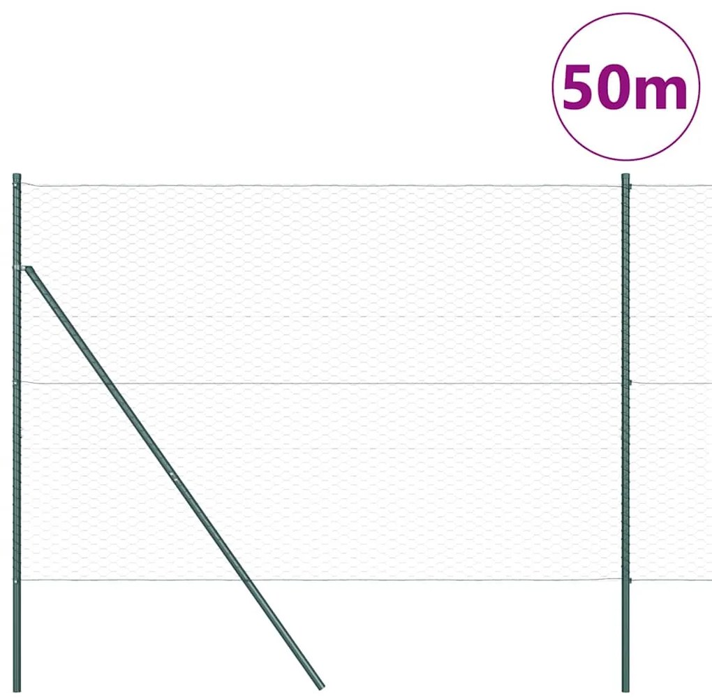vidaXL Φράχτης με Στήλες. Γκρι 1.6 x 50 m Ατσάλι με επικάλυψη PVC