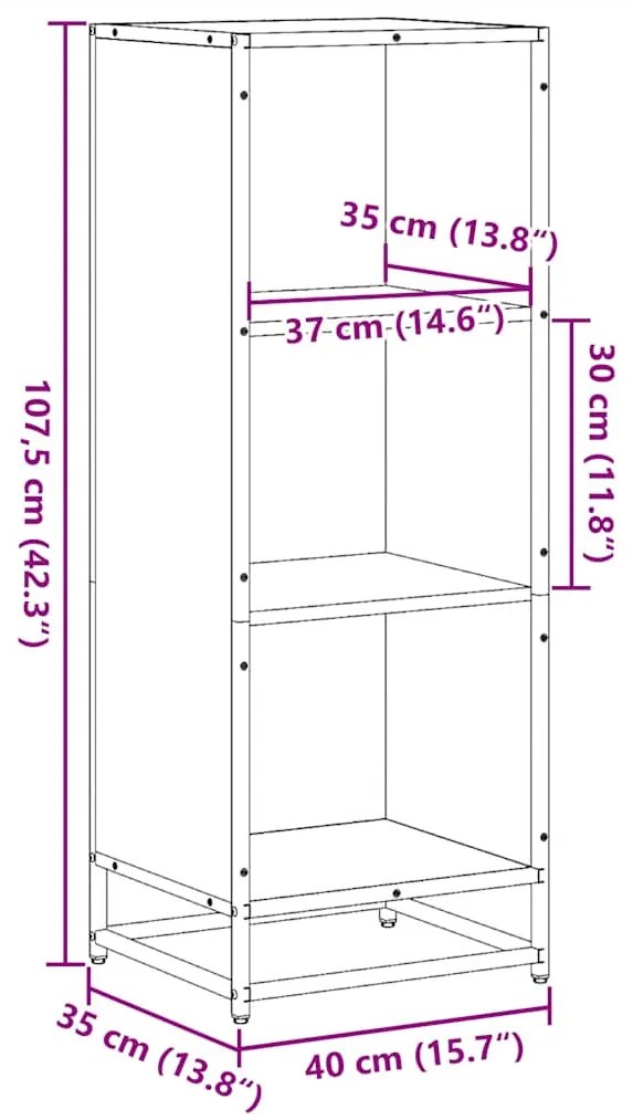 ΝΤΟΥΛΑΠΙ ΒΙΒΛΙΩΝ SONOMA OAK 40X35X107,5 CM ΚΑΤΑΣΚΕΥΑΣΜΕΝΟ ΞΥΛΟ 849110