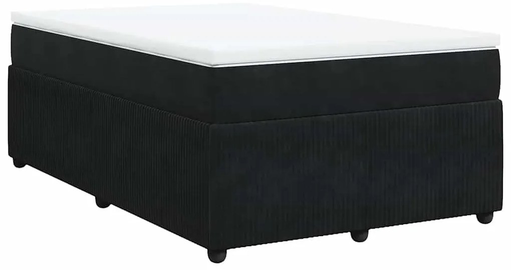 vidaXL Κρεβάτι Boxspring με Στρώμα Μαύρο 120 x 200 εκ. Βελούδινο