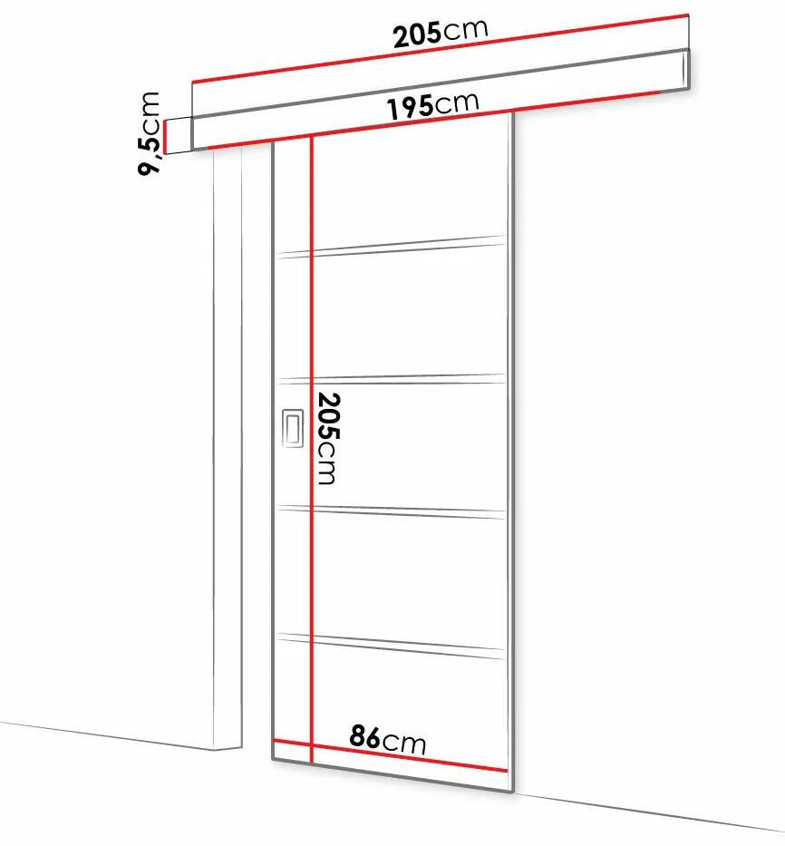 Συρόμενες πόρτες Dover 171, 23 kg, Σκούρα φλαμουριά, Πλαστικοποιημένη μοριοσανίδα, Καφέ, Αλουμίνιο | Epipla1.gr