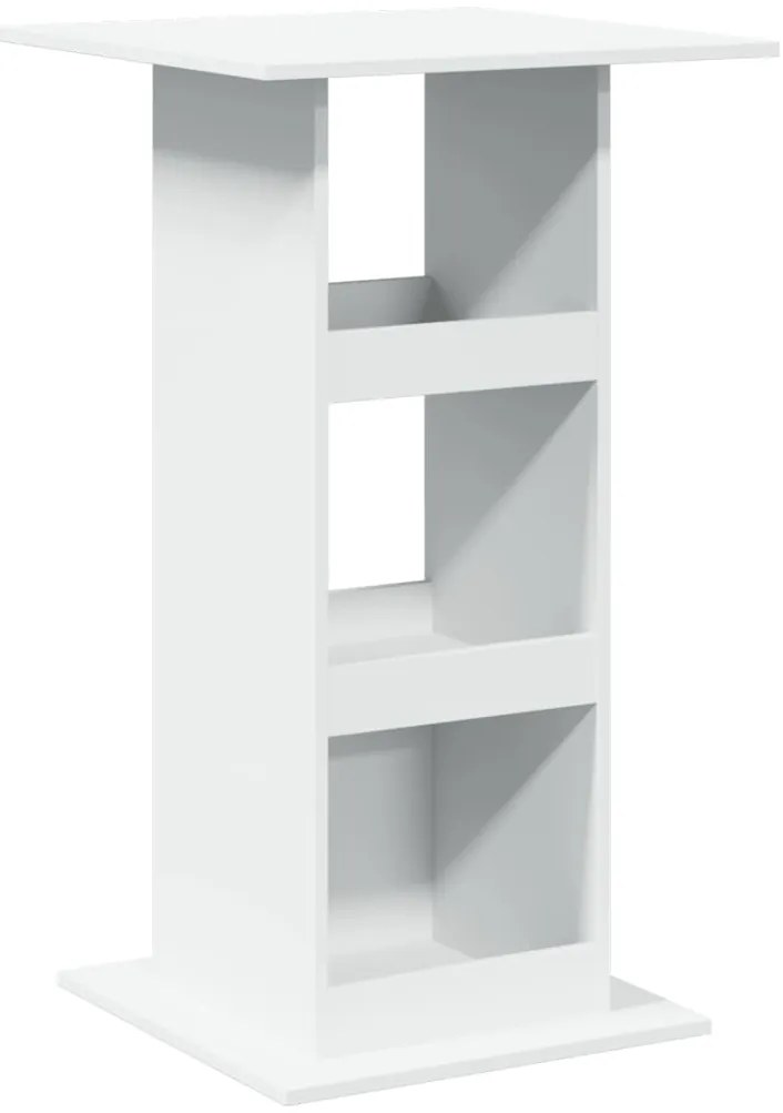 vidaXL Τραπέζι Μπαρ με Ράφια Λευκό 60x60x102 εκ. Επεξεργ. Ξύλο