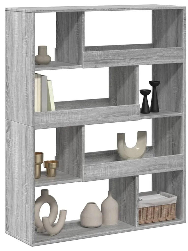 vidaXL Βιβλιοθήκη Γκρι Sonoma 100x33x125,5 εκ. από Επεξεργασμένο Ξύλο