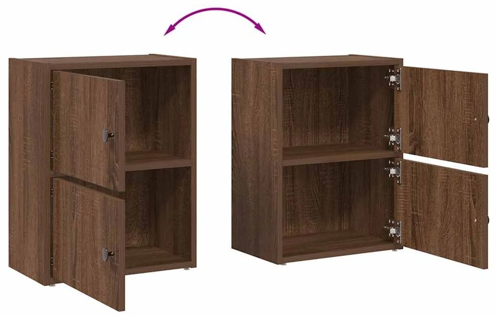 Βιβλιοθήκη Καφέ Δρυς 40x24x52 εκ. από Επεξεργασμένο Ξύλο - Καφέ