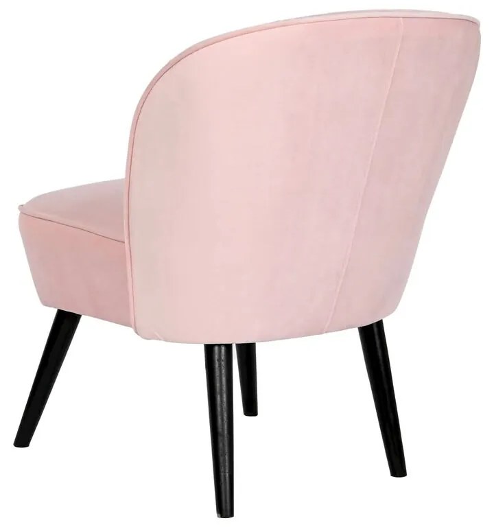 Κάθισμα DKD Home Decor Μαύρο Ανοιχτό Ροζ Ξύλο 60 x 70 x 78 cm