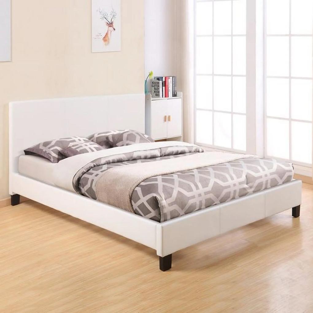 Κρεβάτι Becca HM553.01 Λευκό Διπλό Τεχνόδερμα