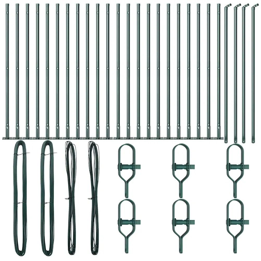 vidaXL Στύλος Περιφράξεων 26 pcs Ασημί 3.2 x 3.2 x 140 εκ Ατσάλι