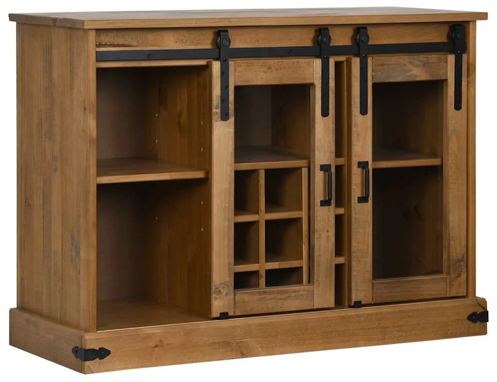 vidaXL Sideboard HALDEN 2 συρόμενες πόρτες 112x40x80 cm μασίφ ξύλο