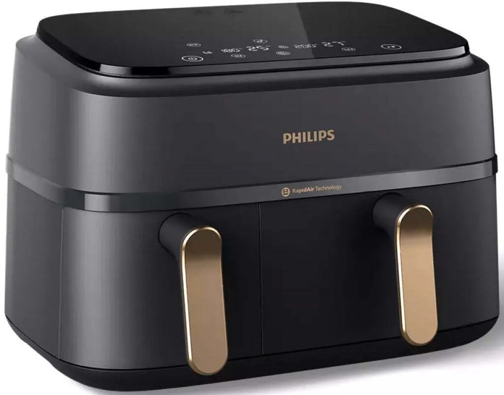 Philips NA352/00 Air Fryer με Διπλό Αποσπώμενο Κάδο 9lt Μαύρο