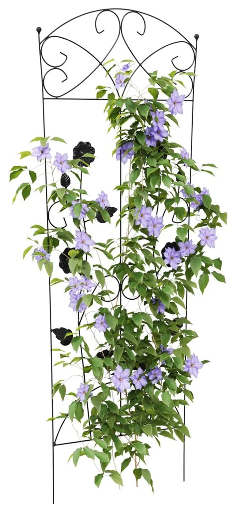 vidaXL Φράχτης Κήπου 3 pcs Μαύρο 112 x 40 εκ Ατσάλι