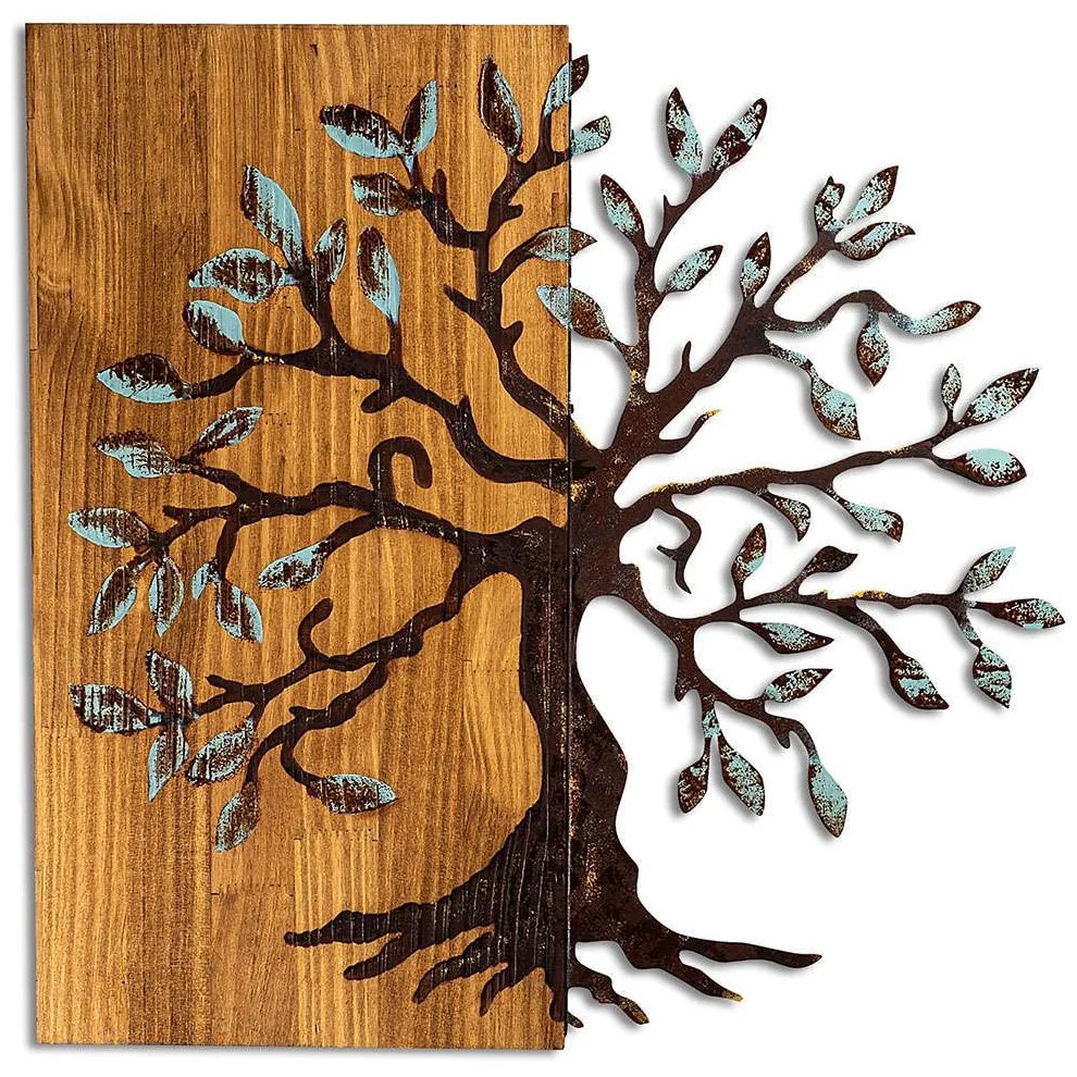 Διακοσμητικό Τοίχου Agac 899SKL2660 58x58cm Multi Wallity Metal,Wood