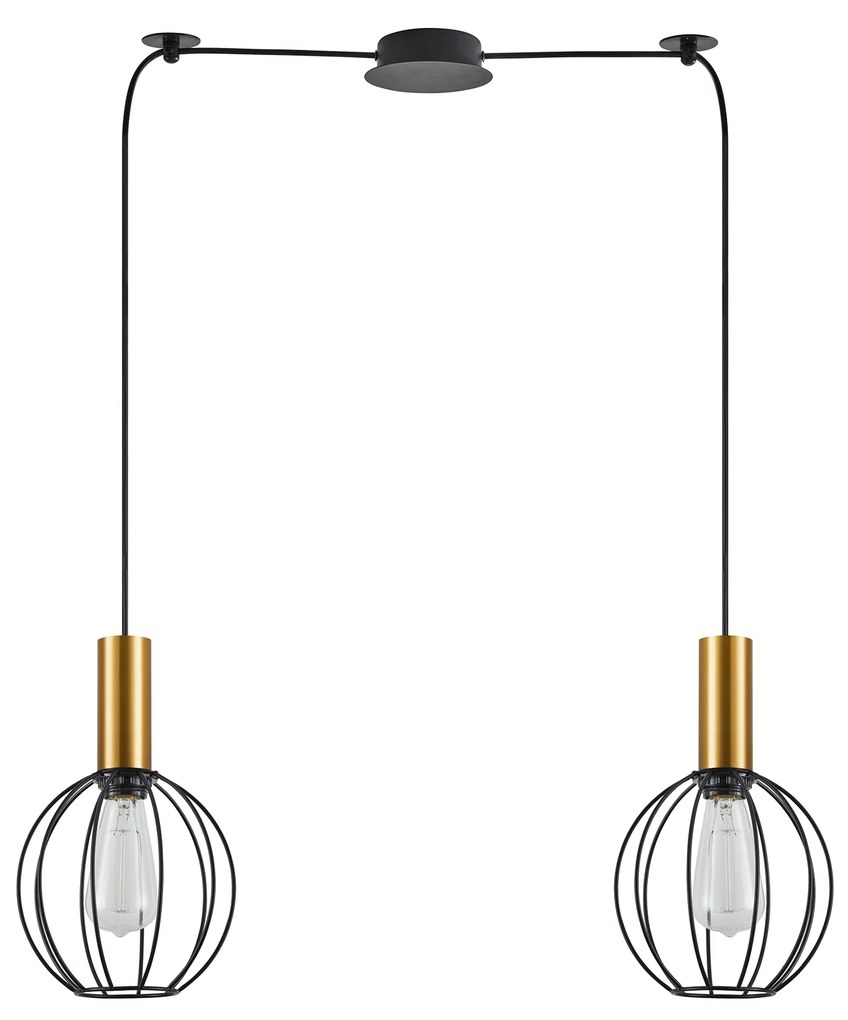 SE21-GM-4-BL2-GR1 ADEPT TUBE Gold Matt Pendant Black Metal Grid+ HOMELIGHTING 77-8627