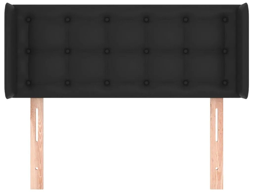 vidaXL Κεφαλάρι με Πτερύγια Μαύρο 103x16x78/88 εκ. Συνθετικό Δέρμα