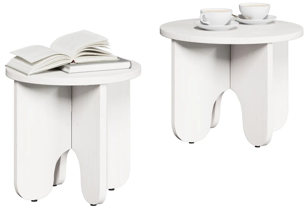 vidaXL Σετ Τραπεζιού Για Καφέ 2 pcs Λευκό 39.5 x 39.5 x 30 εκ.