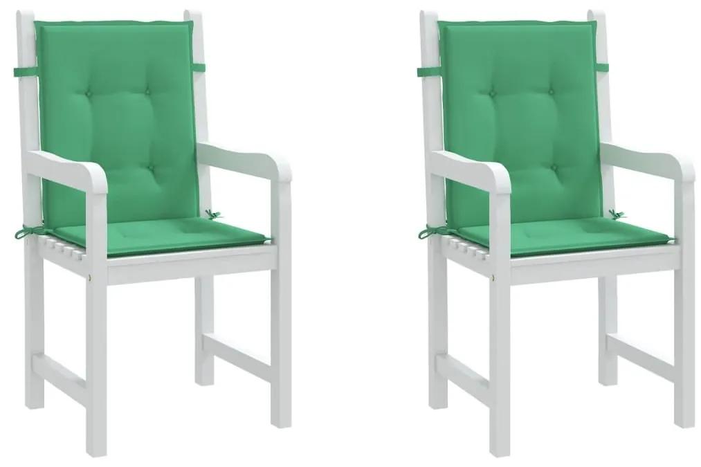 Μαξιλάρια Καρέκλας Κήπου με Πλάτη 2 τεμ. Πράσινα 100x50x3 εκ. - Πράσινο