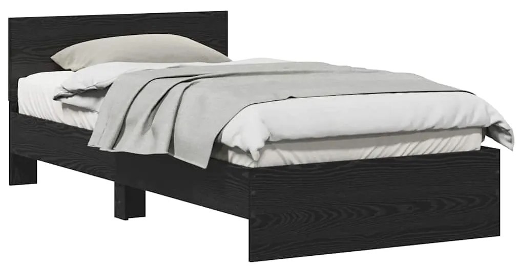 vidaXL Κρεβάτι με Κεφαλάρι Μαύρη Οξυά 100 x 200 cm Επεξεργασμένο ξύλο