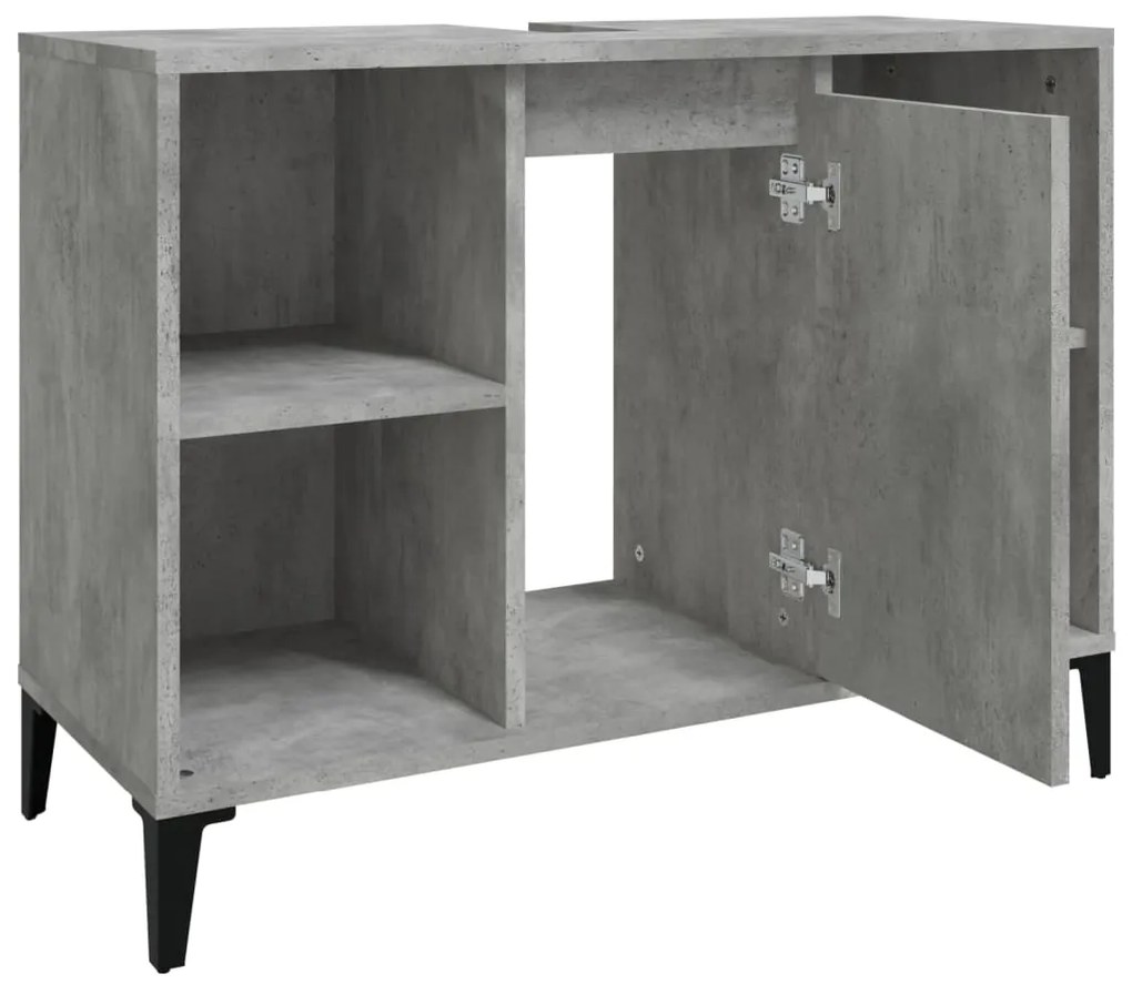 vidaXL Ντουλάπι Νιπτήρα Γκρι Σκυρ. 80 x 33 x 60 εκ. Επεξεργασμένο Ξύλο