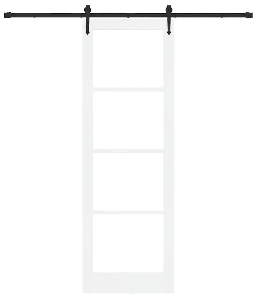 vidaXL Συρόμενη Πόρτα Χειροκίνητος Λευκό 78 x 232 cm Ξύλο και μέταλλο