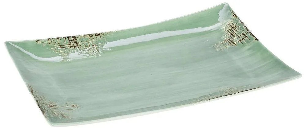 Πιατέλα Σερβιρίσματος Ορθογώνια Country 37.120.07 36x26cm Green Cryspo Trio Πορσελάνη