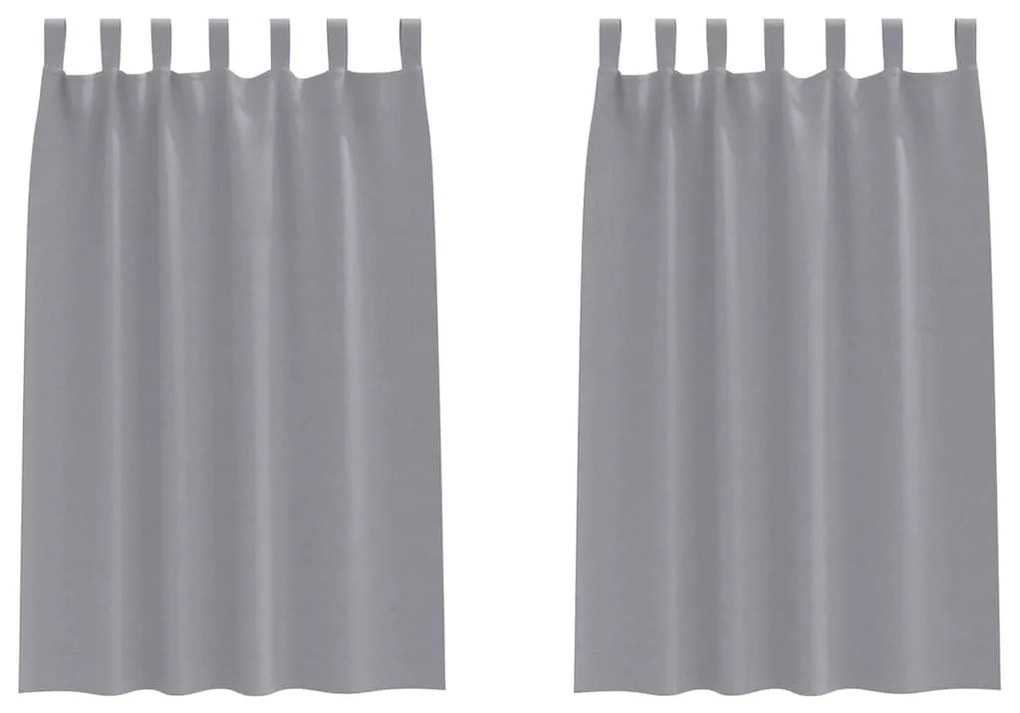 vidaXL Κουρτίνες 2 pcs Ανοιχτό γκρι 175x140εκ. Πολυεστέρας