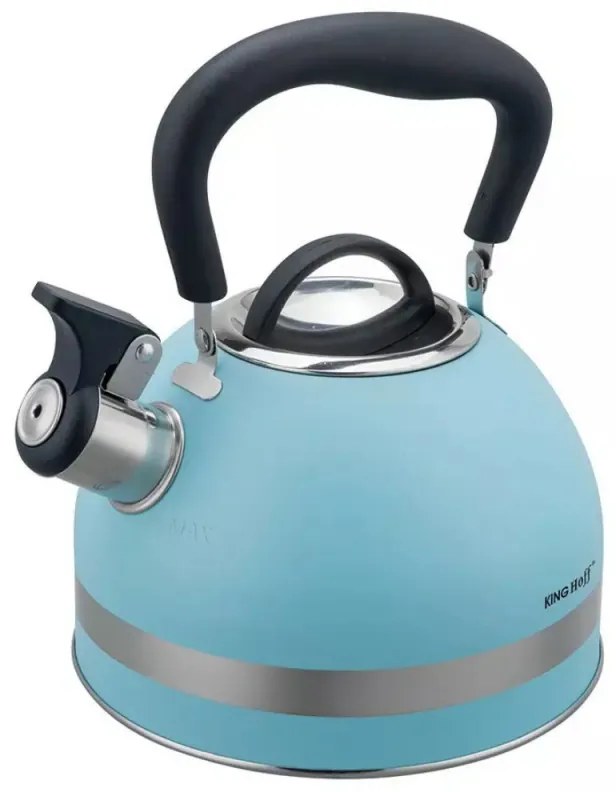 Τσαγιέρα με σφυρίχτρα Kinghoff KH 1857, 1.8l, Επαγωγή, Θερμομονωμένη λαβή, Μπλε