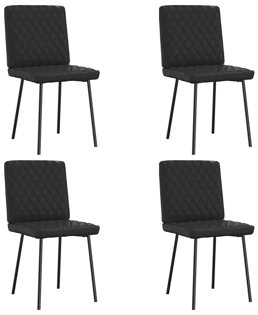 Καρέκλες Τραπεζαρίας 4 τεμ. Μαύρες από Συνθετικό Δέρμα