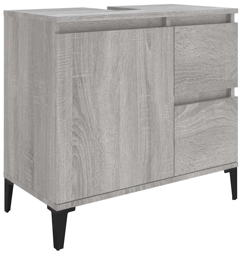 vidaXL Ντουλάπι Μπάνιου Γκρι Sonoma 65x33x60 εκ. Επεξεργασμένο Ξύλο