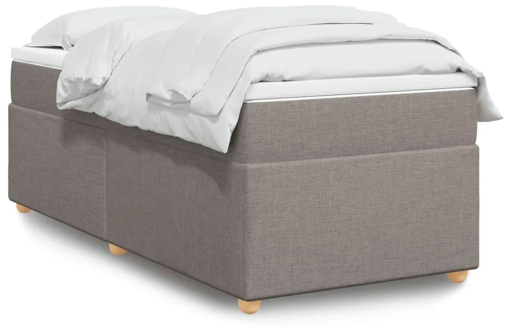 Κρεβάτι Boxspring με Στρώμα Taupe 90x190 εκ.Υφασμάτινο - Μπεζ-Γκρι