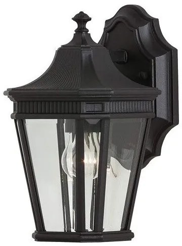 Φανάρι Απλίκα Φωτιστικό Τοίχου 1xE14 Μαύρο IP44 29cm Cotswold Lane FE-COTSLN2-S-BK Elstead Lighting-FE-COTSLN2-S-BK-Μαύρο FE-COTSLN2-S-BK