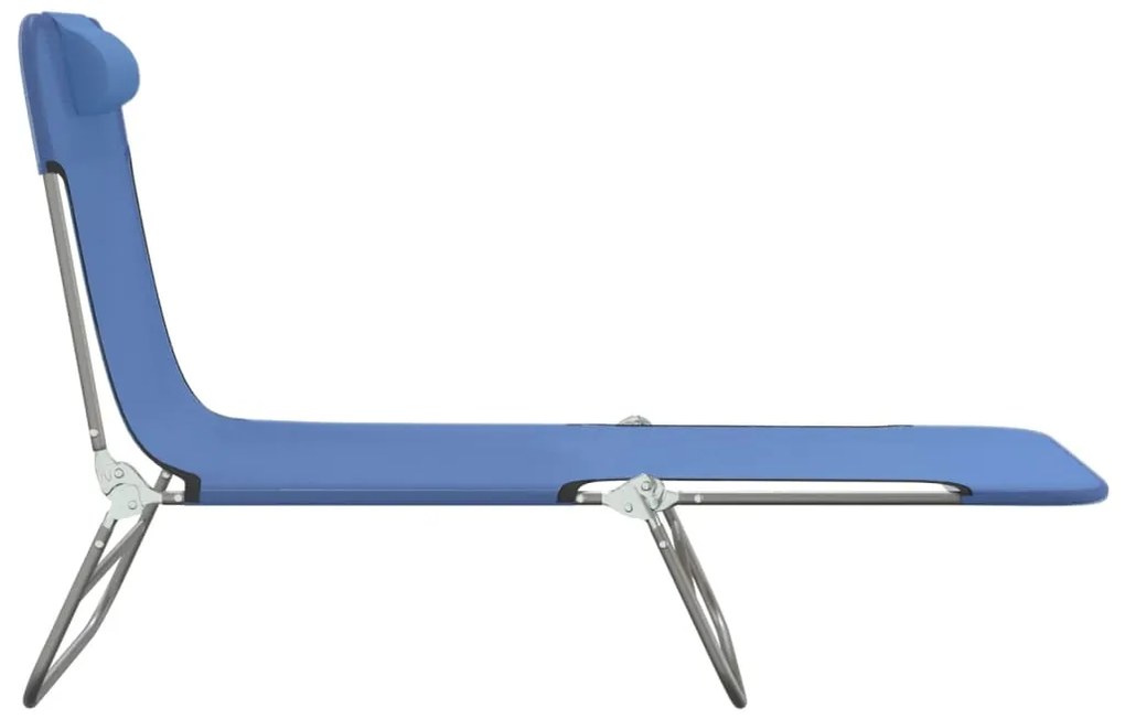 vidaXL Ξαπλώστρες Πτυσσόμενες 2 τεμ. Μπλε από Textilene &amp; Ατσάλι