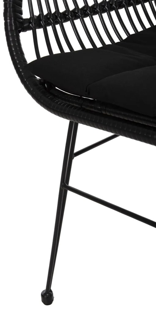 Καρέκλα Πολυθρόνα ALLEGRA C5450.32 Μεταλλική με Μαύρο Wicker &amp; Μαξιλάρι 58x59x82Υεκ. 58x59x82 εκ.