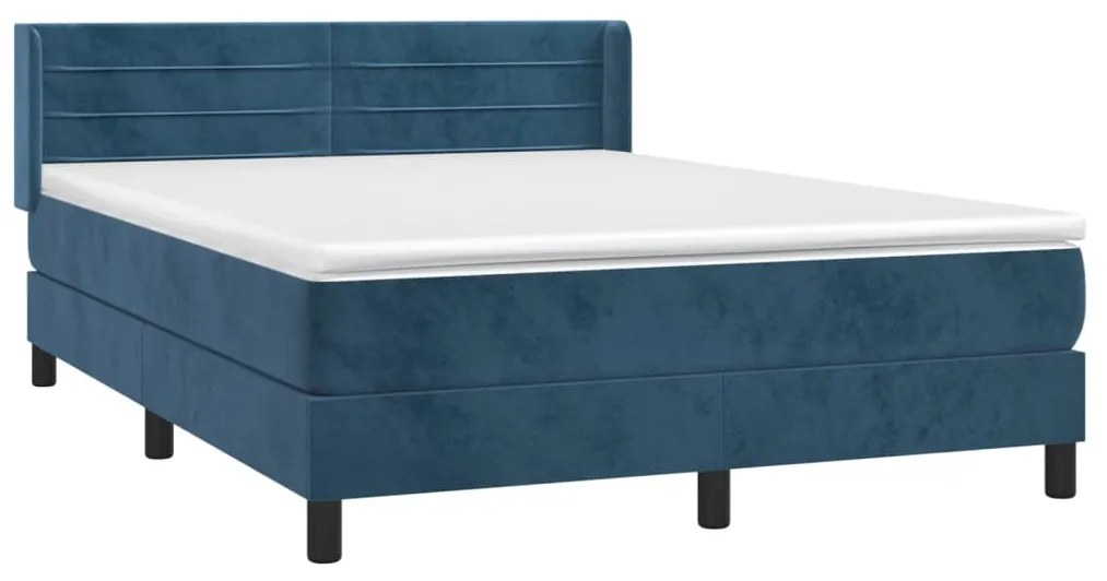 ΚΡΕΒΑΤΙ BOXSPRING ΜΕ ΣΤΡΩΜΑ ΣΚΟΥΡΟ ΜΠΛΕ 140X190 ΕΚ. ΒΕΛΟΥΔΙΝΟ 3131019