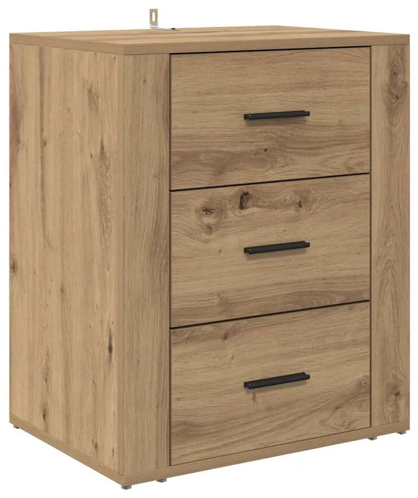 vidaXL Κομοδίνο artisan δρυς 50 x 36 x 60 εκ Επεξεργασμένο ξύλο