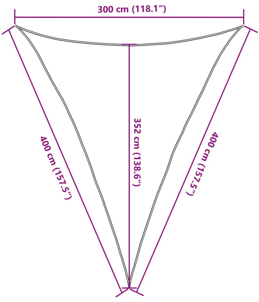 Πανί Σκίασης Ανθρακί 3 x 4 x 4 μ. από HDPE 160 γρ./μ² - Ανθρακί