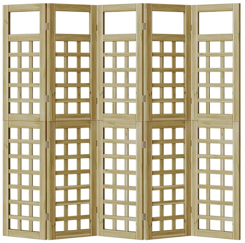 vidaXL Παραβάν ιδιωτικότητας 5 pcs Καφέ 200 x 180 cm
